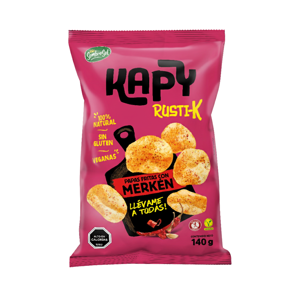 PAPAS FRITAS KAPY RUSTI-K MERKEN 140 GRS (CAJA: 16 UNIDADES)