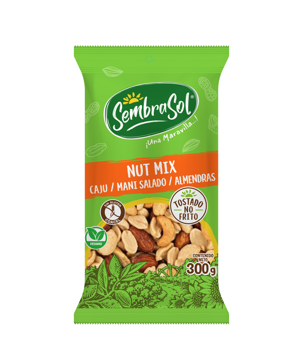 MIX CAJÚ MANÍ ALMENDRAS 300g (CAJA: 18 UNIDADES) 